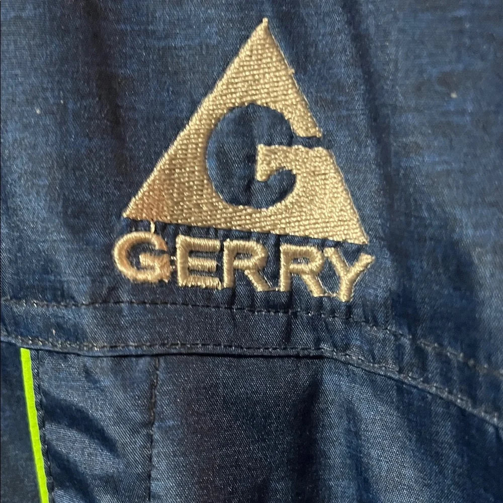 Gerry Insulated Blue and Green Jacket Removable Hood Size Large
